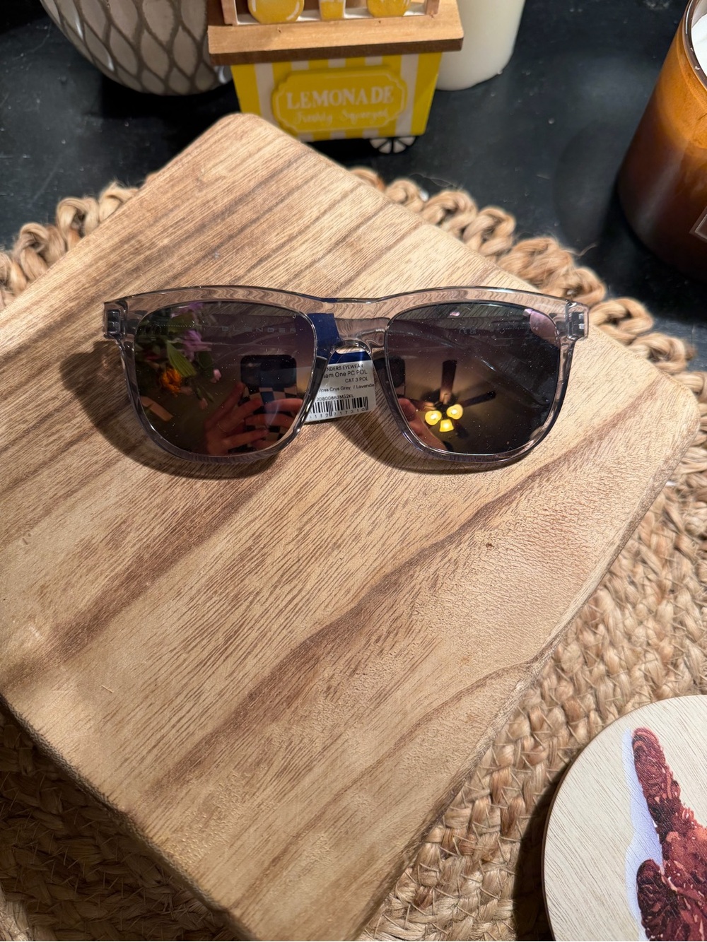Clear Frame Women’s Sunglasses with Dark Lenses